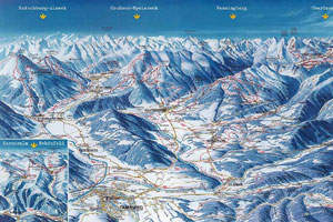 Mapa tras narciarskich ośrodka Lungau