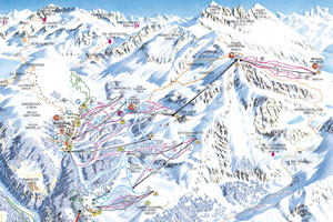 Mapa tras narciarskich ośrodka Madesimo
