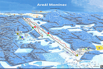 Mapa tras narciarskich ośrodka Jetřichovice Moninec