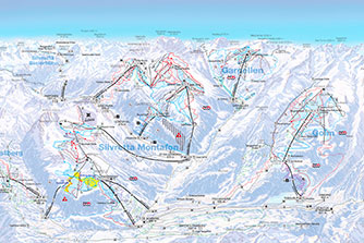 Mapa tras narciarskich ośrodka Montafon