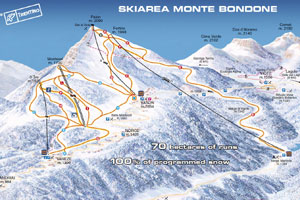 Mapa tras narciarskich ośrodka Monte Bondone