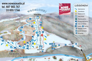 Mapa tras narciarskich ośrodka Wisła Nowa Osada