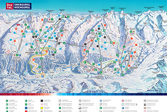 Mapa tras narciarskich ośrodka Obergurgl - Hochgurgl