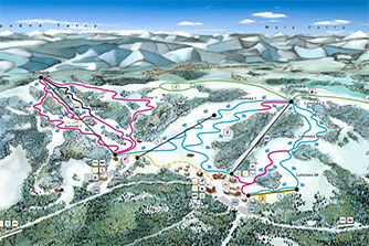 Mapa tras narciarskich ośrodka Oravská Lesná Orava Snow