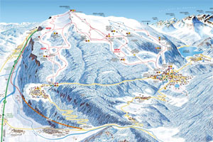 Mapa tras narciarskich ośrodka Andalo Paganella
