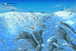 Mapa tras narciarskich ośrodka Praded