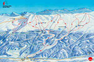 Mapa tras narciarskich ośrodka Racines / Ratschings