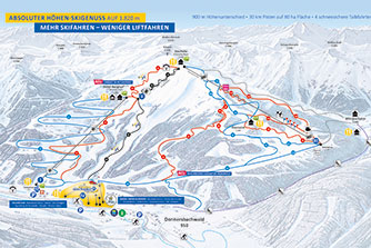 Mapa tras narciarskich ośrodka Riesneralm