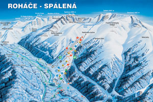 Mapa tras narciarskich ośrodka Rohace