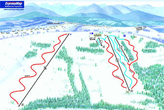 Mapa tras narciarskich ośrodka Bukowina Tatrzańska Rusiń-Ski