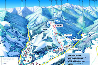 Mapa tras narciarskich ośrodka Rytro RyterskiRaj