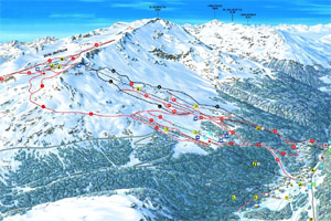 Mapa tras narciarskich ośrodka Santa Caterina
