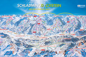 Mapa tras narciarskich ośrodka Schladming Schladming - Dachstein