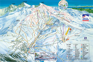 Mapa tras narciarskich ośrodka Sierra Nevada