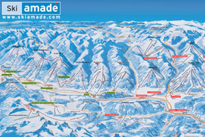 Mapa tras narciarskich ośrodka Ski amadé