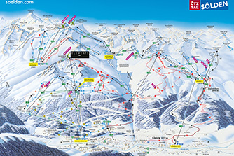 Mapa tras narciarskich ośrodka Soelden