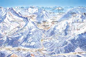 Mapa tras narciarskich ośrodka Skiworld Ahrntal Speikboden Klausberg