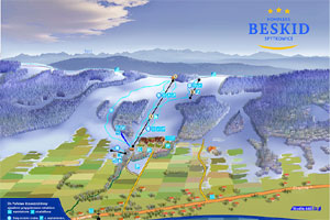 Mapa tras narciarskich ośrodka Spytkowice Beskid