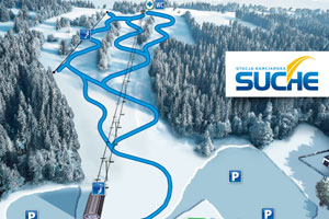 Mapa tras narciarskich ośrodka Poronin Suche