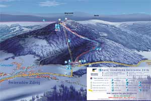 Mapa tras narciarskich ośrodka Świeradów Zdrój Ski&Sun