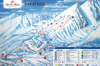 Mapa tras narciarskich ośrodka Szczyrbskie Pleso
