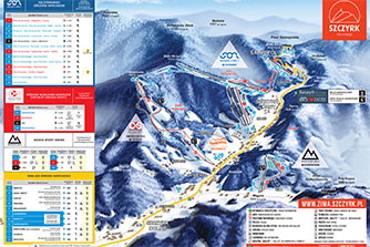 Mapa tras narciarskich ośrodka Szczyrk