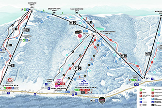 Mapa tras narciarskich ośrodka Szczyrk Szczyrk Mountain Resort