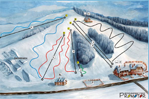 Mapa tras narciarskich ośrodka Leszczewo Szelmet