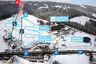 Mapa tras narciarskich ośrodka Zakopane Polana Szymoszkowa