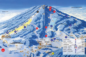 Mapa tras narciarskich ośrodka Tanvaldsky Spicak