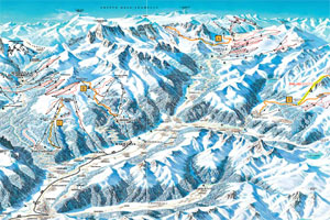 Mapa tras narciarskich ośrodka Val di Sole