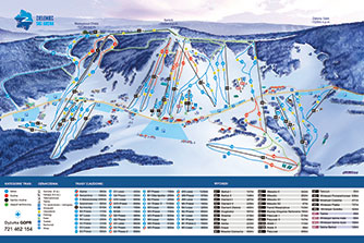 Mapa tras narciarskich ośrodka Zieleniec Sport Arena