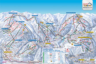Mapa tras narciarskich ośrodka Hochkrimml / Krimml Zillertal Arena