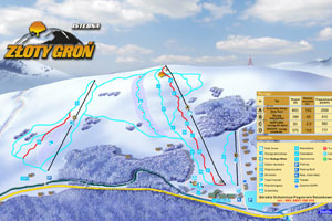 Mapa tras narciarskich ośrodka Istebna Złoty Groń