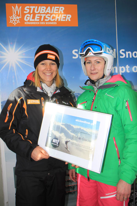 Alexandra Reinisch (Marketing Stubaier Glacier) i Agnieszka Harat (skionline.pl)