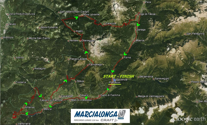 Marcialonga Cycling trasa 116 km
