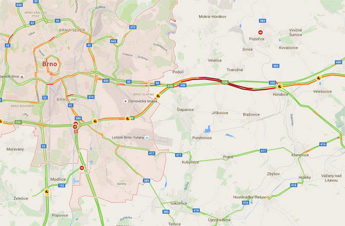 Utrudnienia na autostradzie koło Brna
